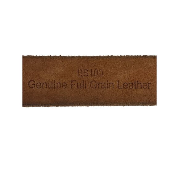 Men’s Genuine Full Grain Leather Belt Brown Brass Buckle Size 38 – Belts.com - Picture 6 of 9